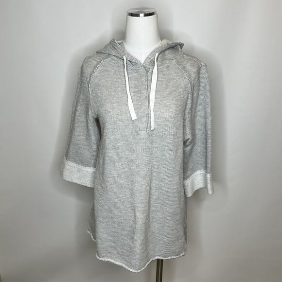 Soft Surroundings Just Beachy French Terry Gray Size Medium Hoodie Style 2AG32 - Picture 2 of 8